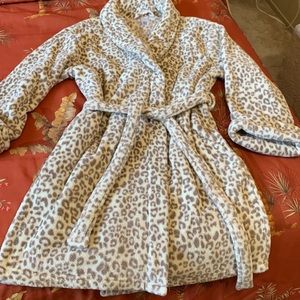 Leopard print bathrobe